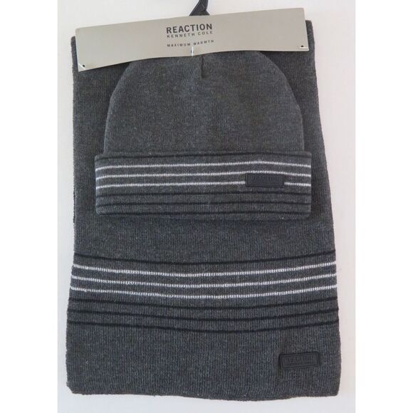 Kenneth Cole 44KD050013 Men's Charcoal Maximum Warmth Scarf & Beanie Hat Set $42 - Picture 1 of 10